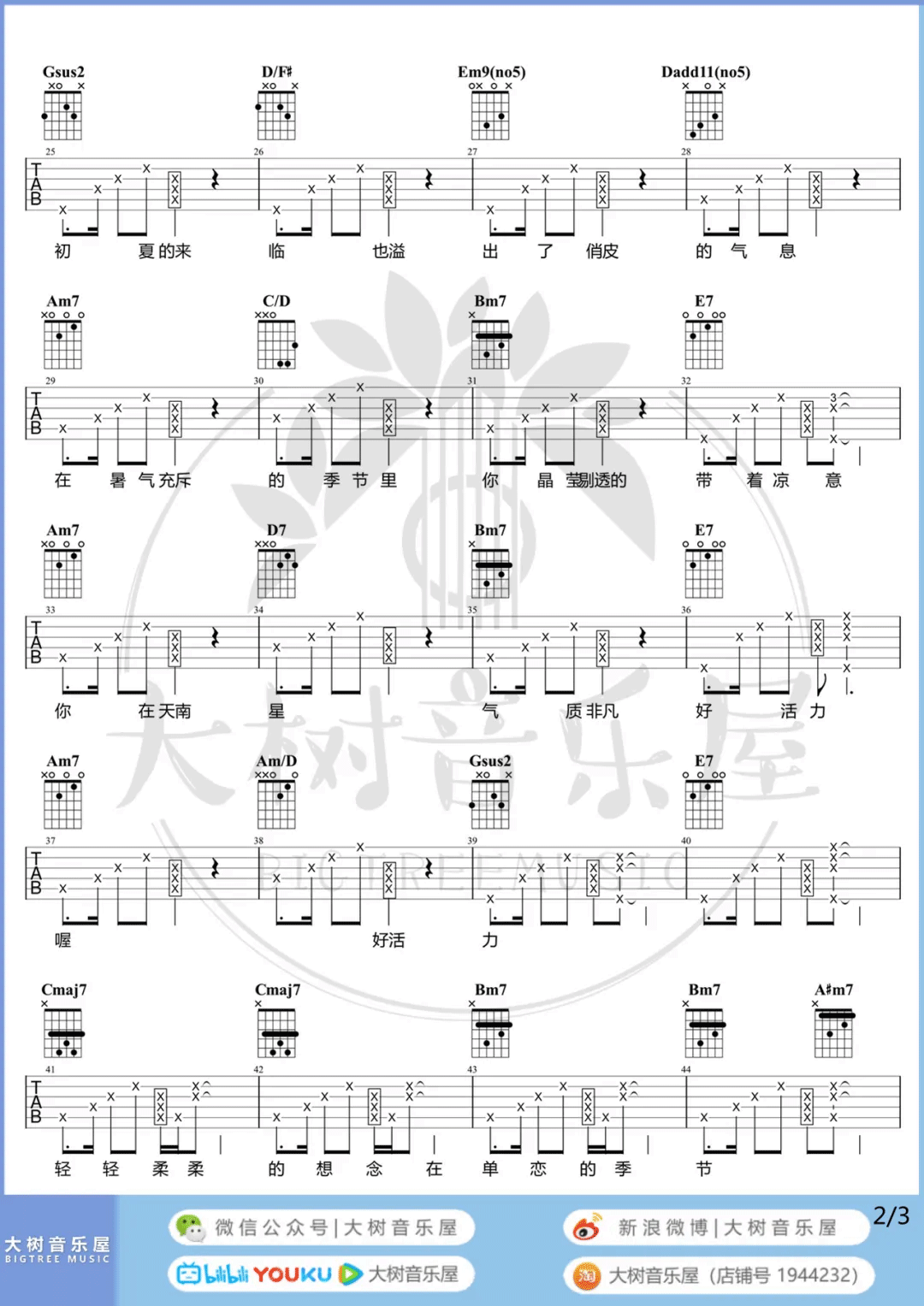 海芋恋吉他谱_2