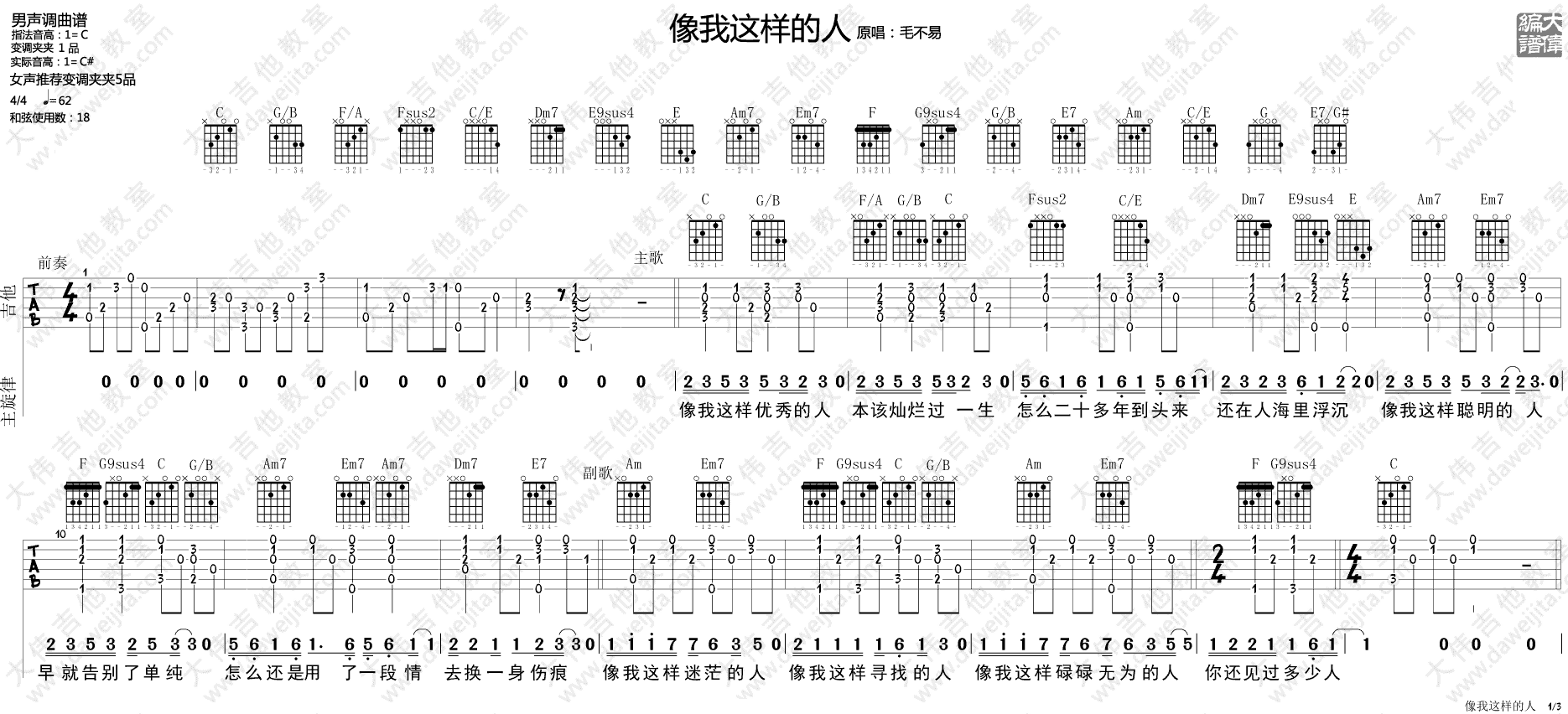 像我这样的人吉他谱_1