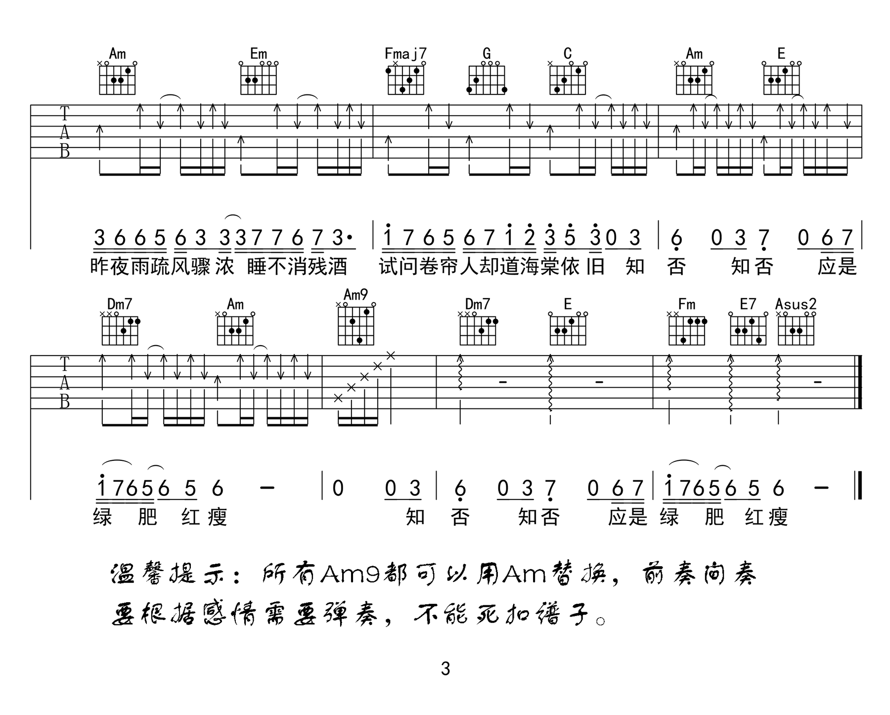 知否知否吉他谱_3