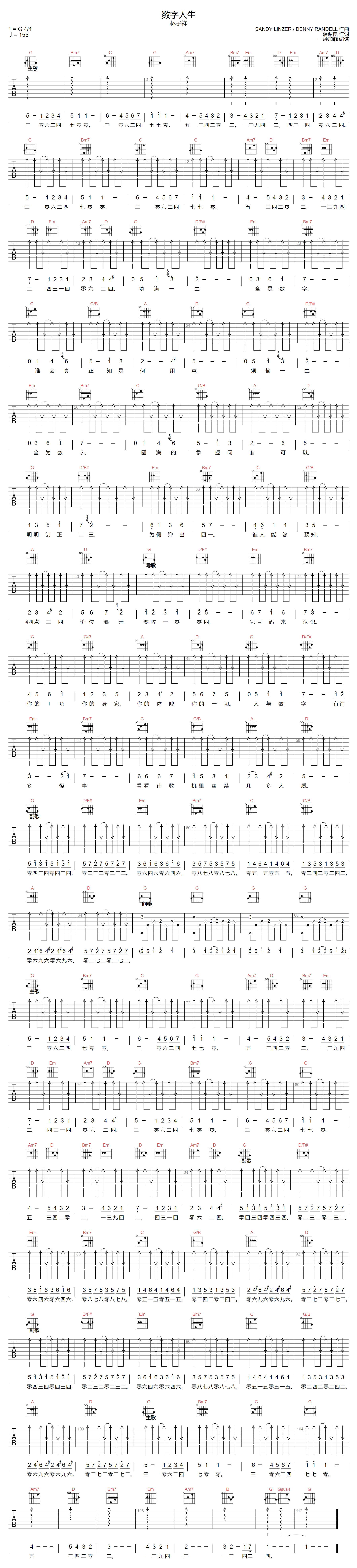 数字人生吉他谱_1