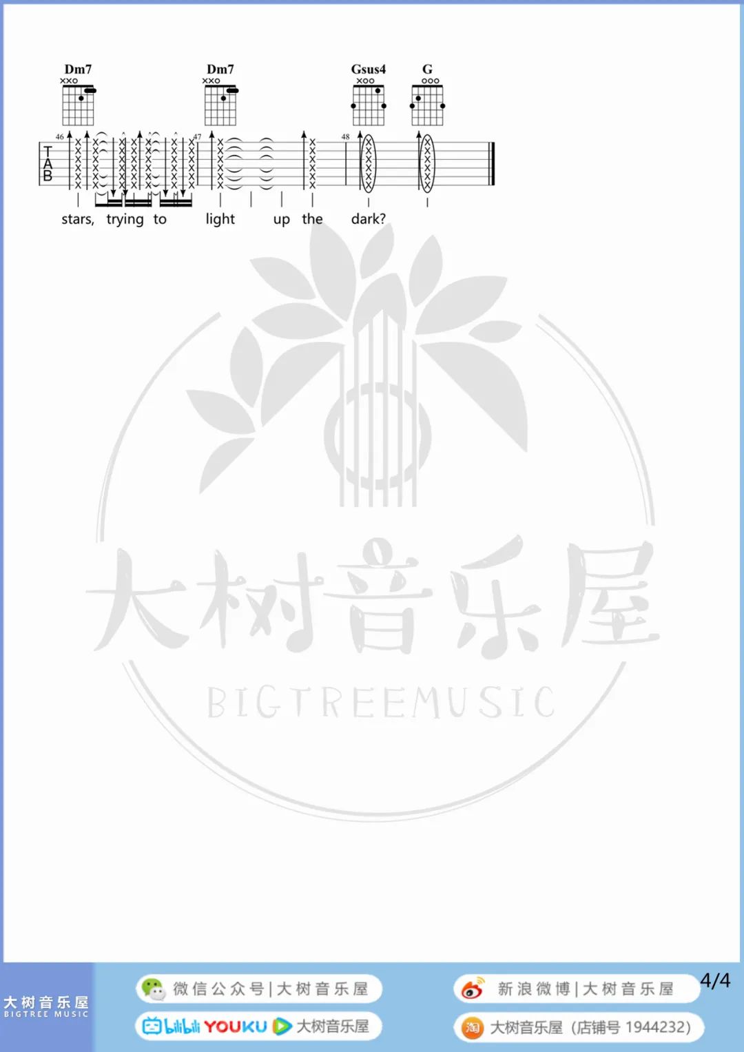 Lost Stars吉他谱_4