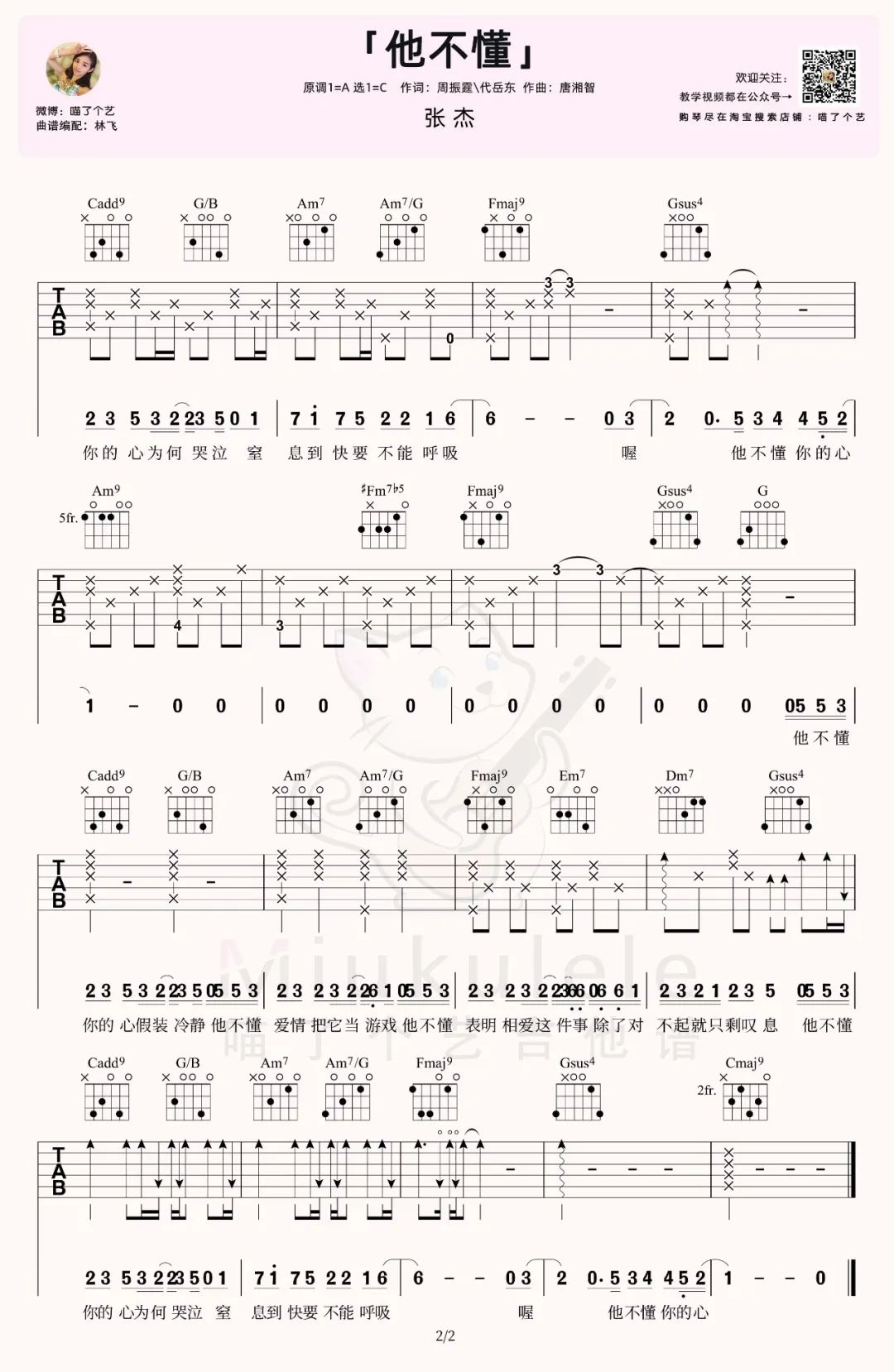 他不懂吉他谱_2