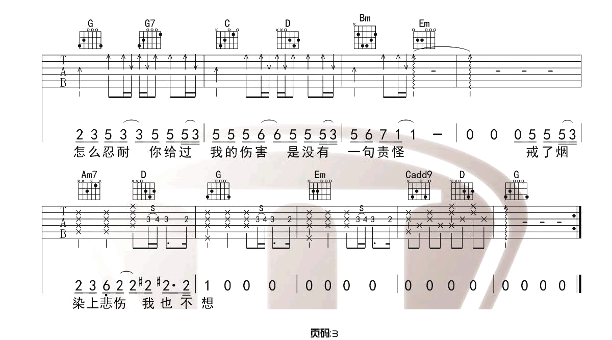 戒烟吉他谱_3