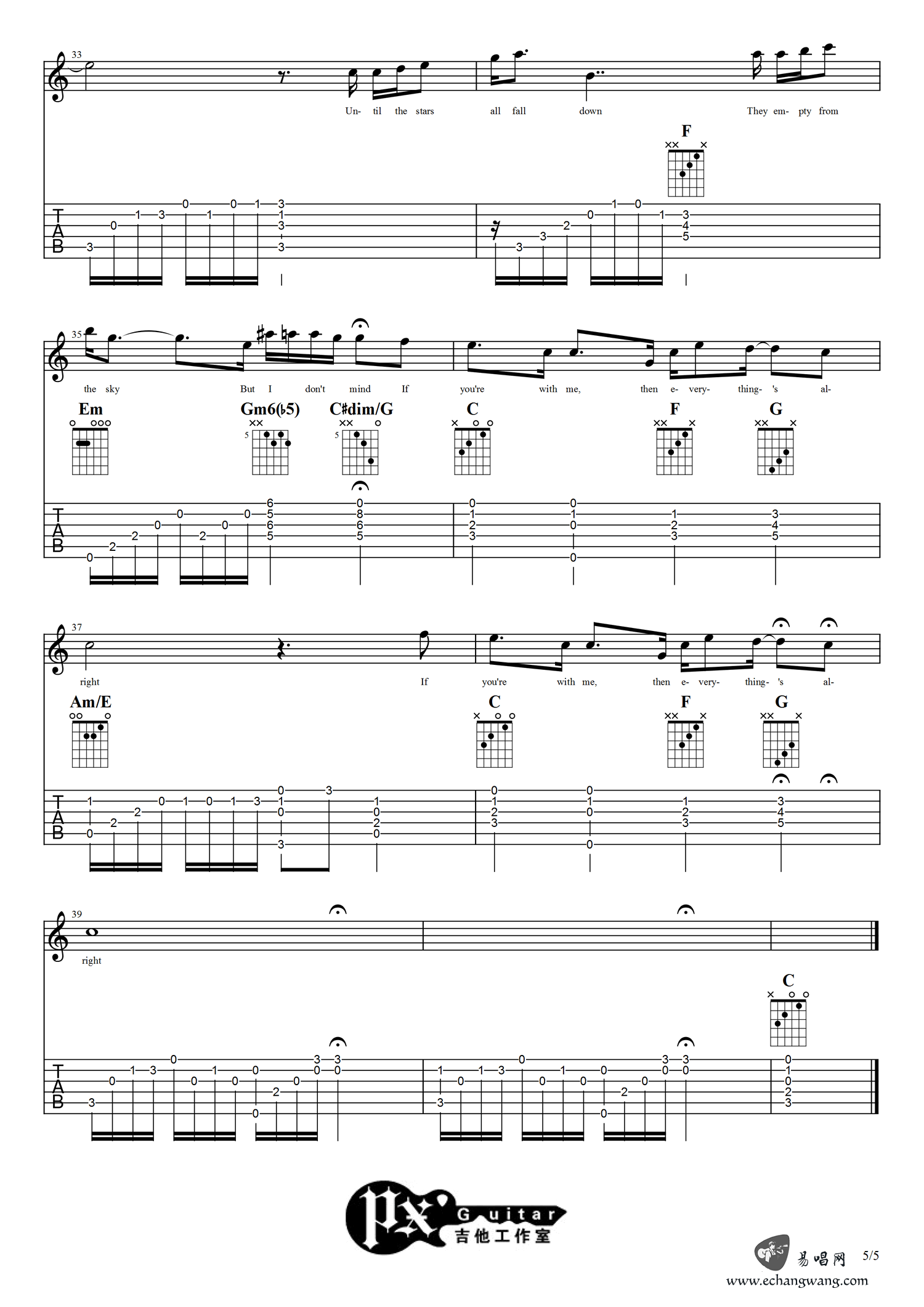 Everything's Alright吉他谱_5
