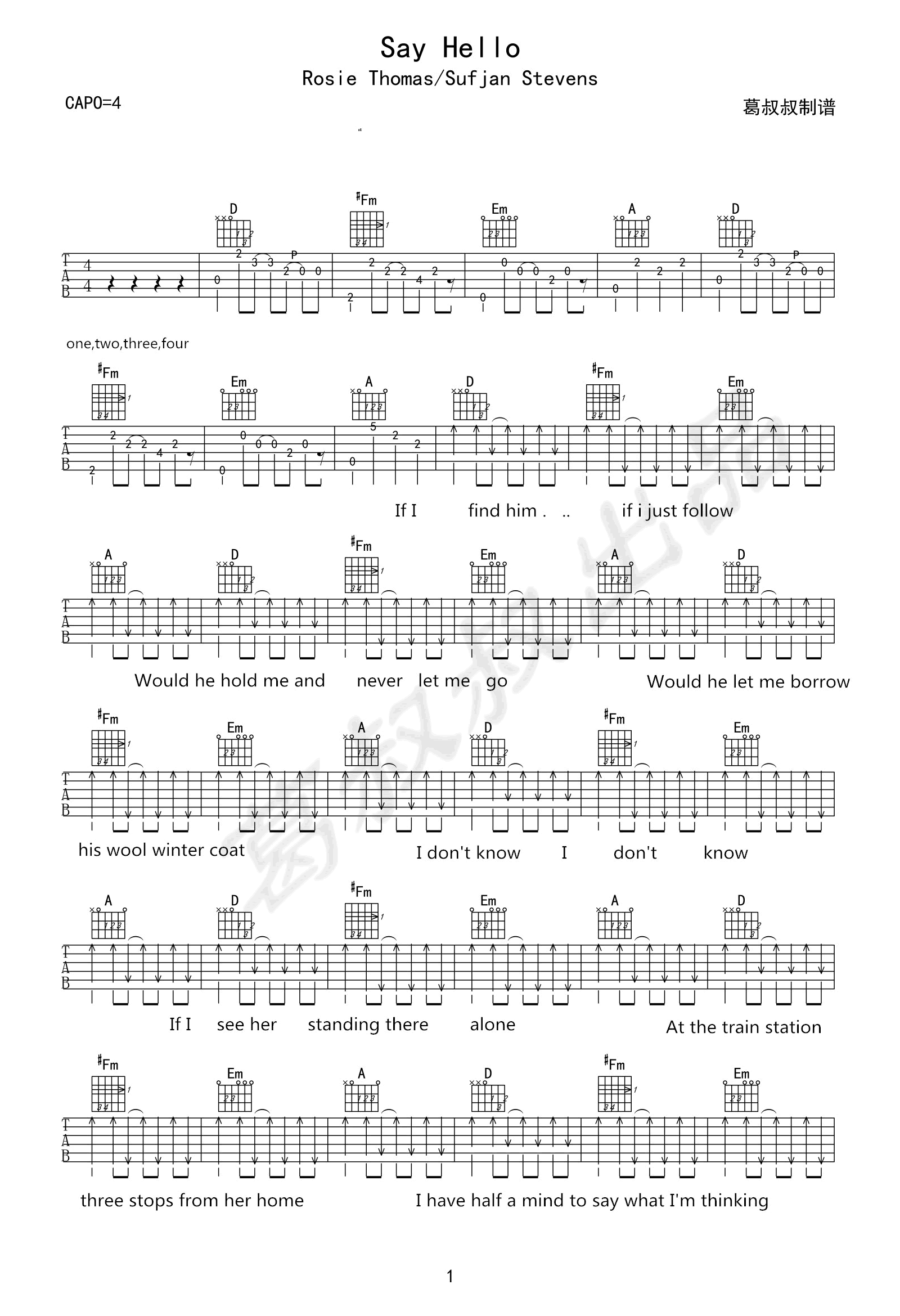 Say Hello吉他谱_1