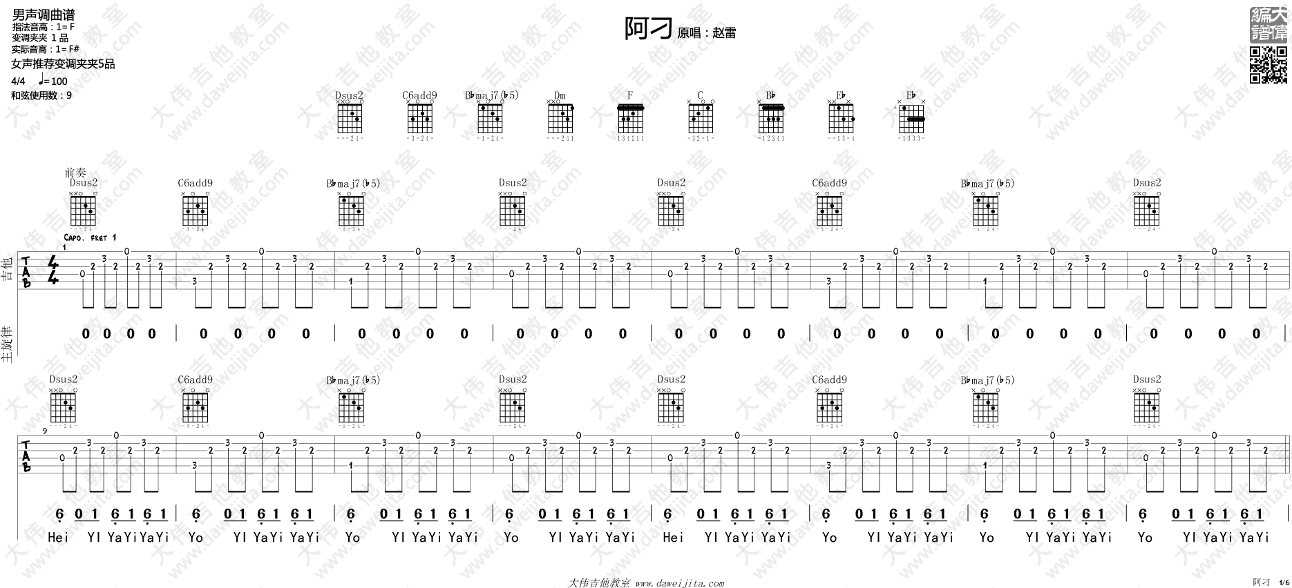 阿刁吉他谱_1