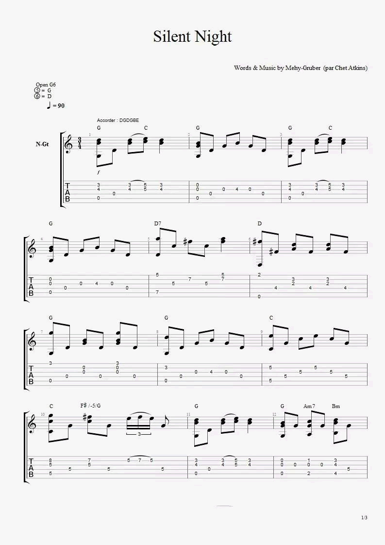 Silent Night指弹吉他谱_1