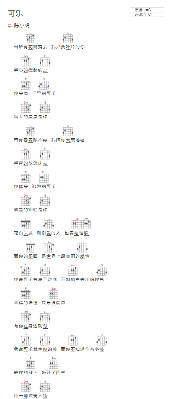 可乐吉他谱_1