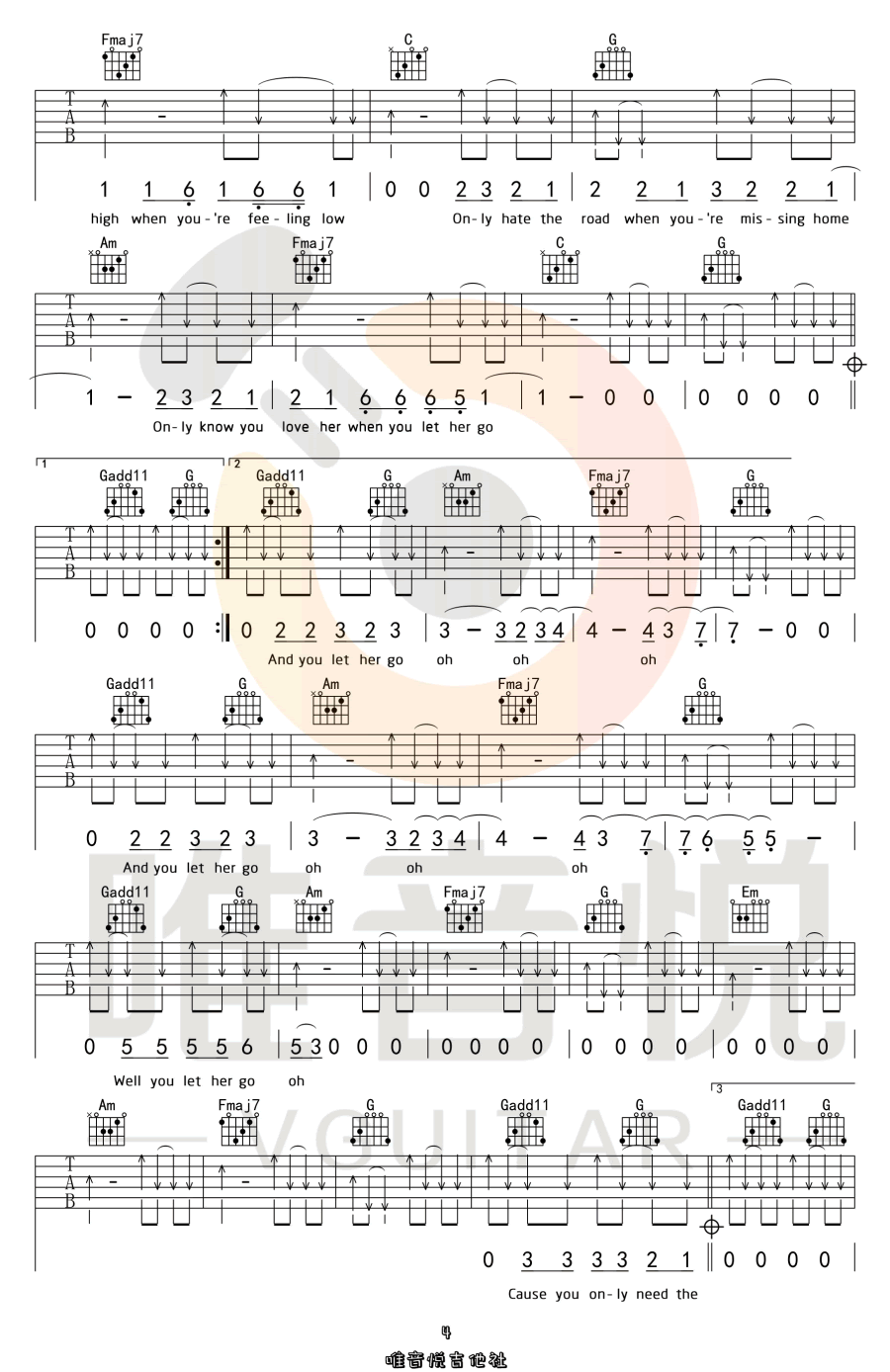 Let Her Go吉他谱_4