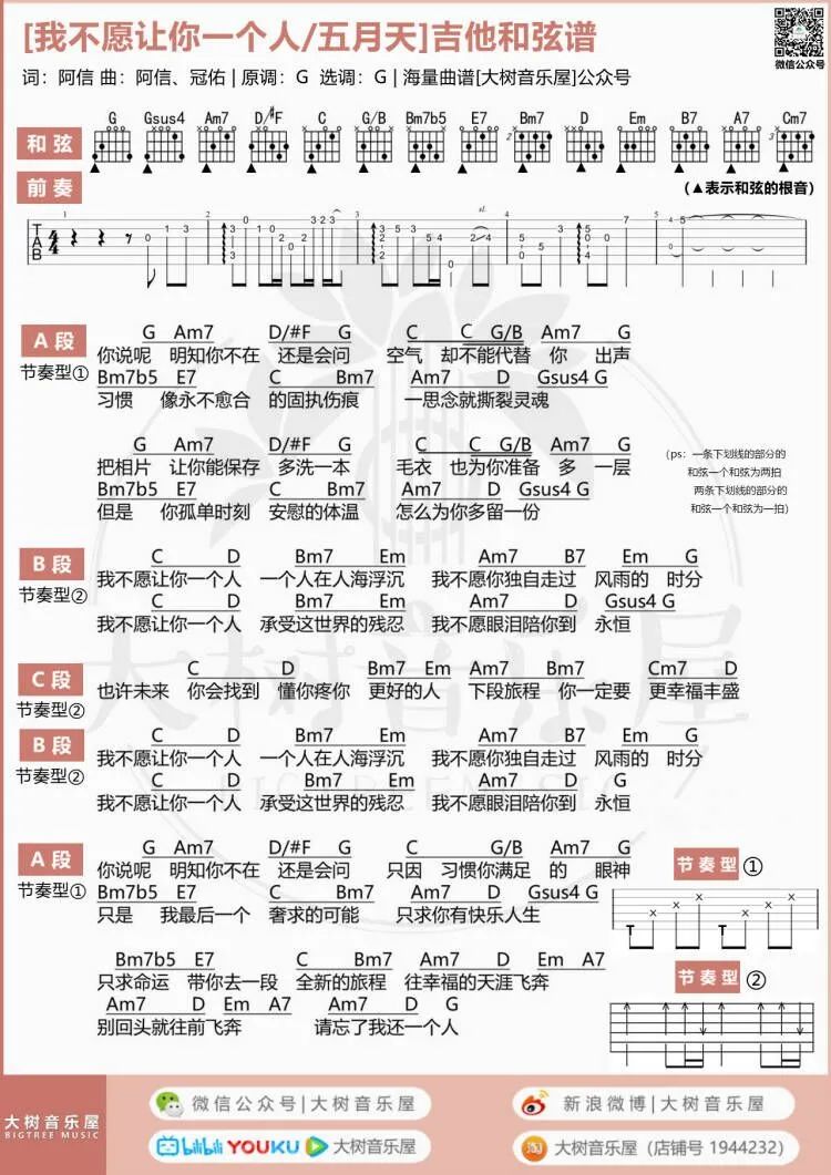 我不愿让你一个人吉他谱_4