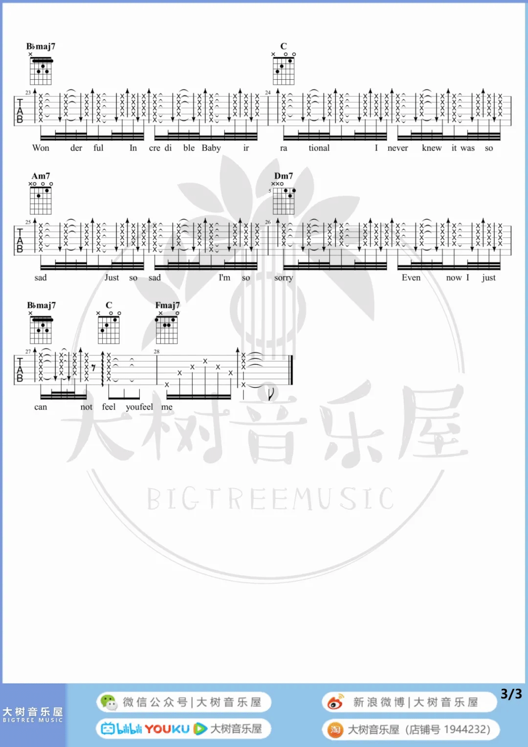 Wonderful U吉他谱_3