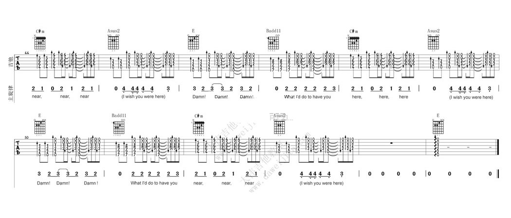 Wish You Were Here吉他谱_4