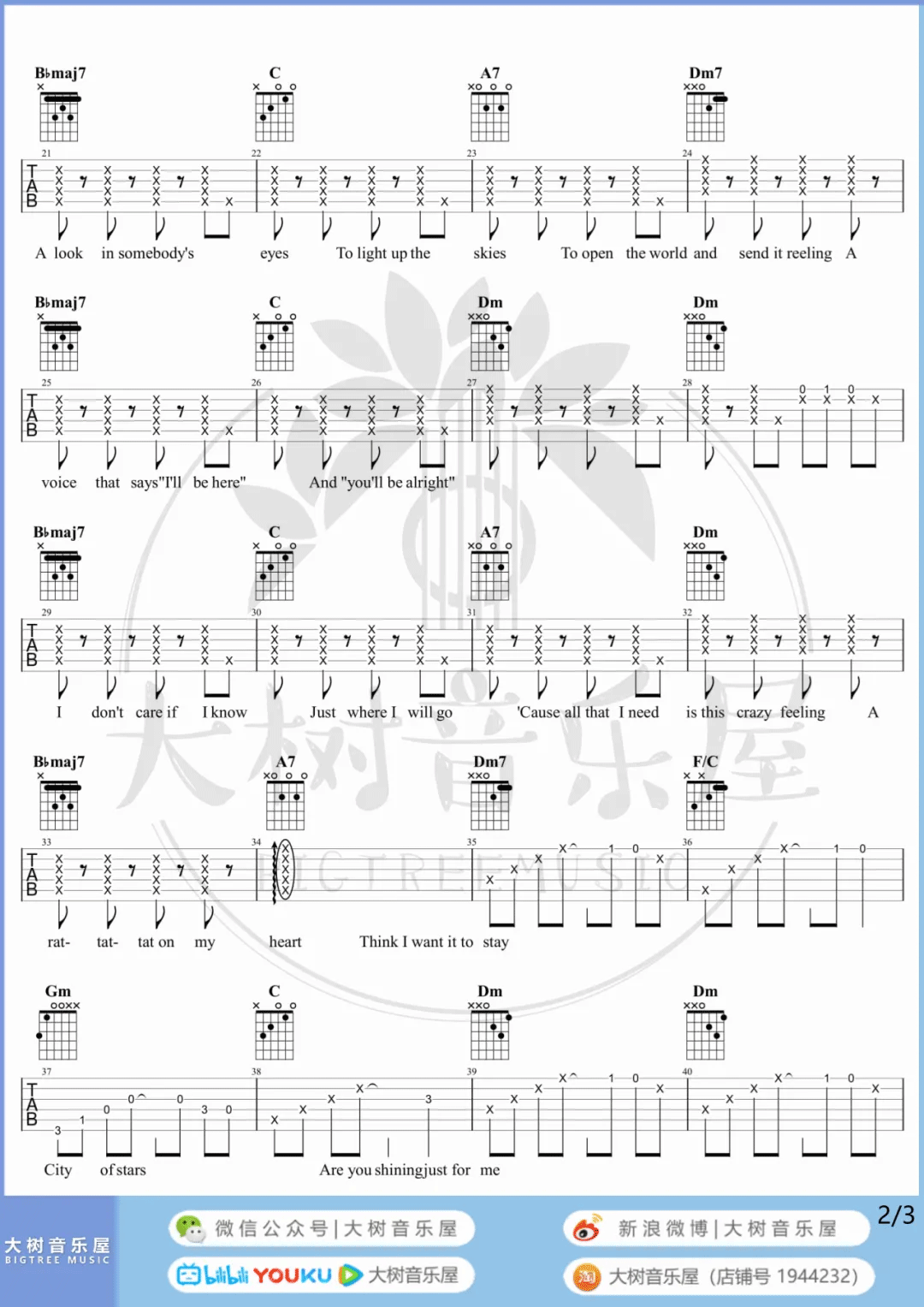 City Of Stars吉他谱_2