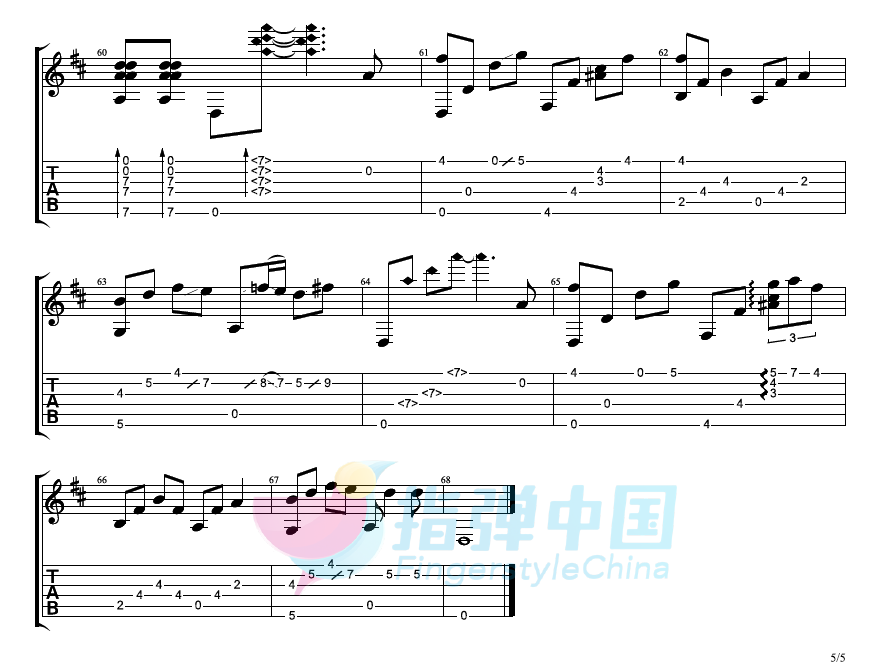 说好不哭指弹谱吉他谱_5