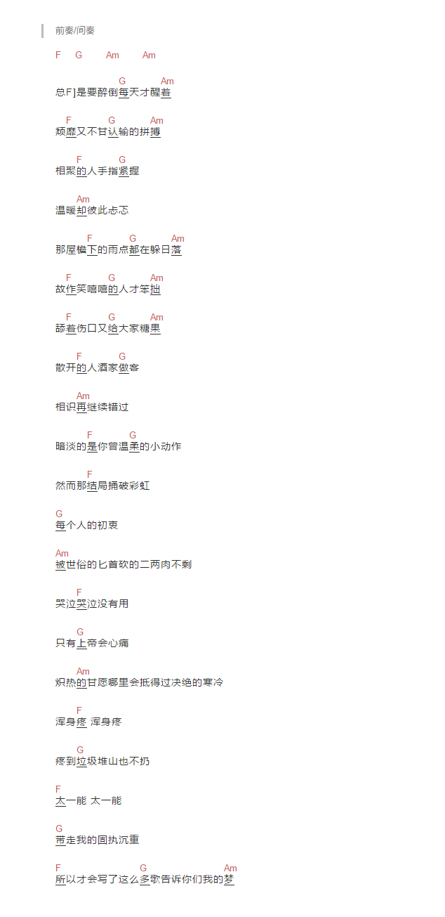 暗淡的是你曾温柔的小动作吉他谱_2
