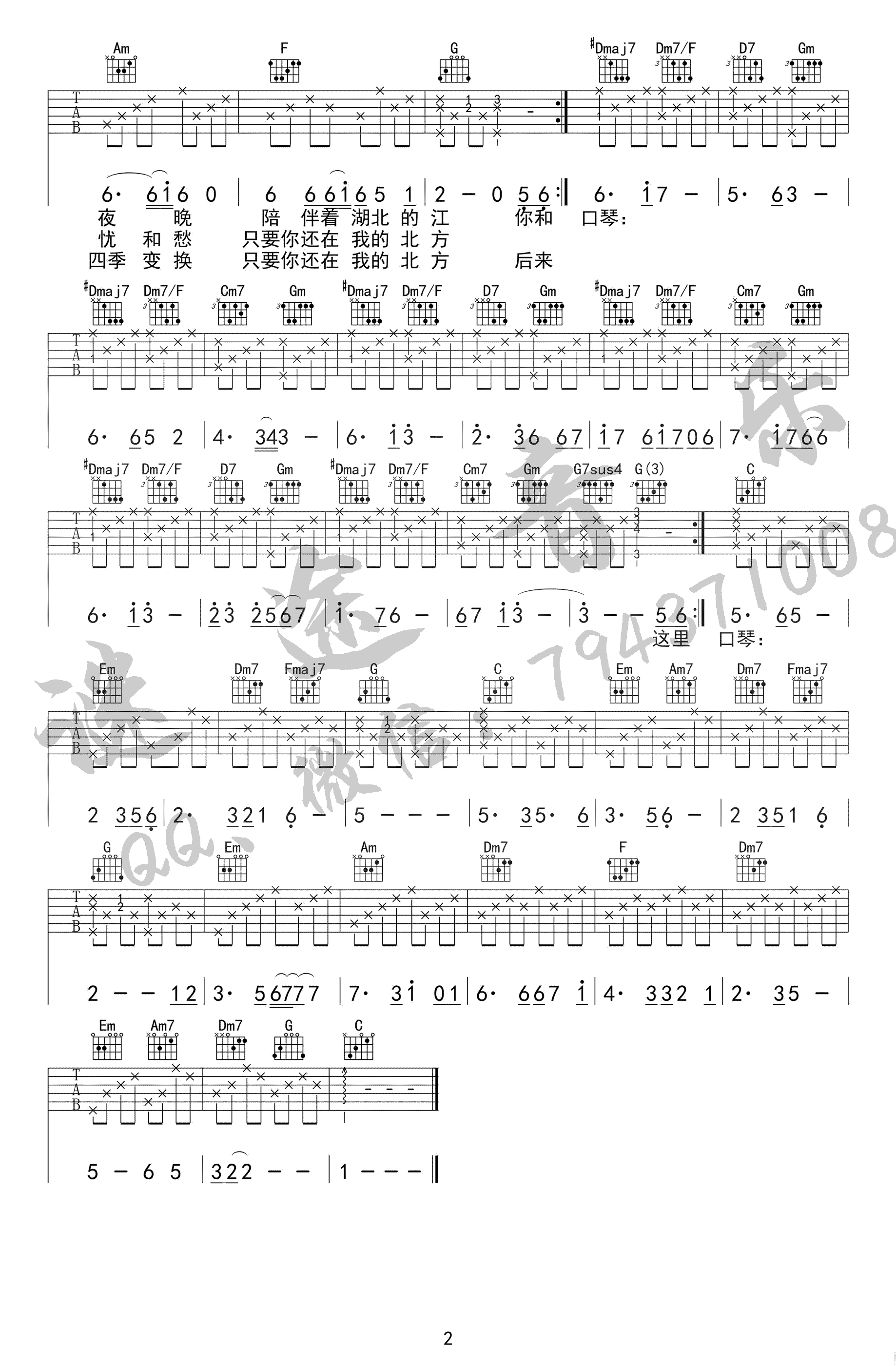 北方女王吉他谱_2