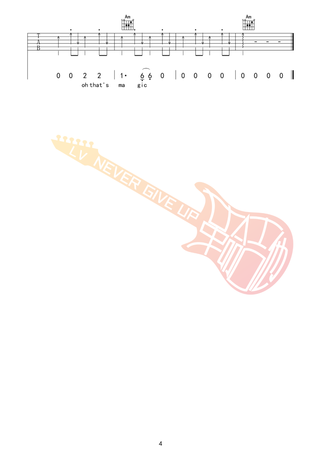 Landing Guy吉他谱_4