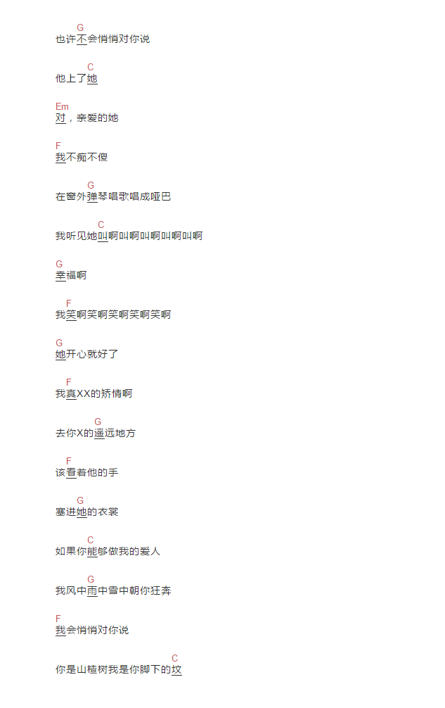 你是山楂树我是你脚下的坟吉他谱_2