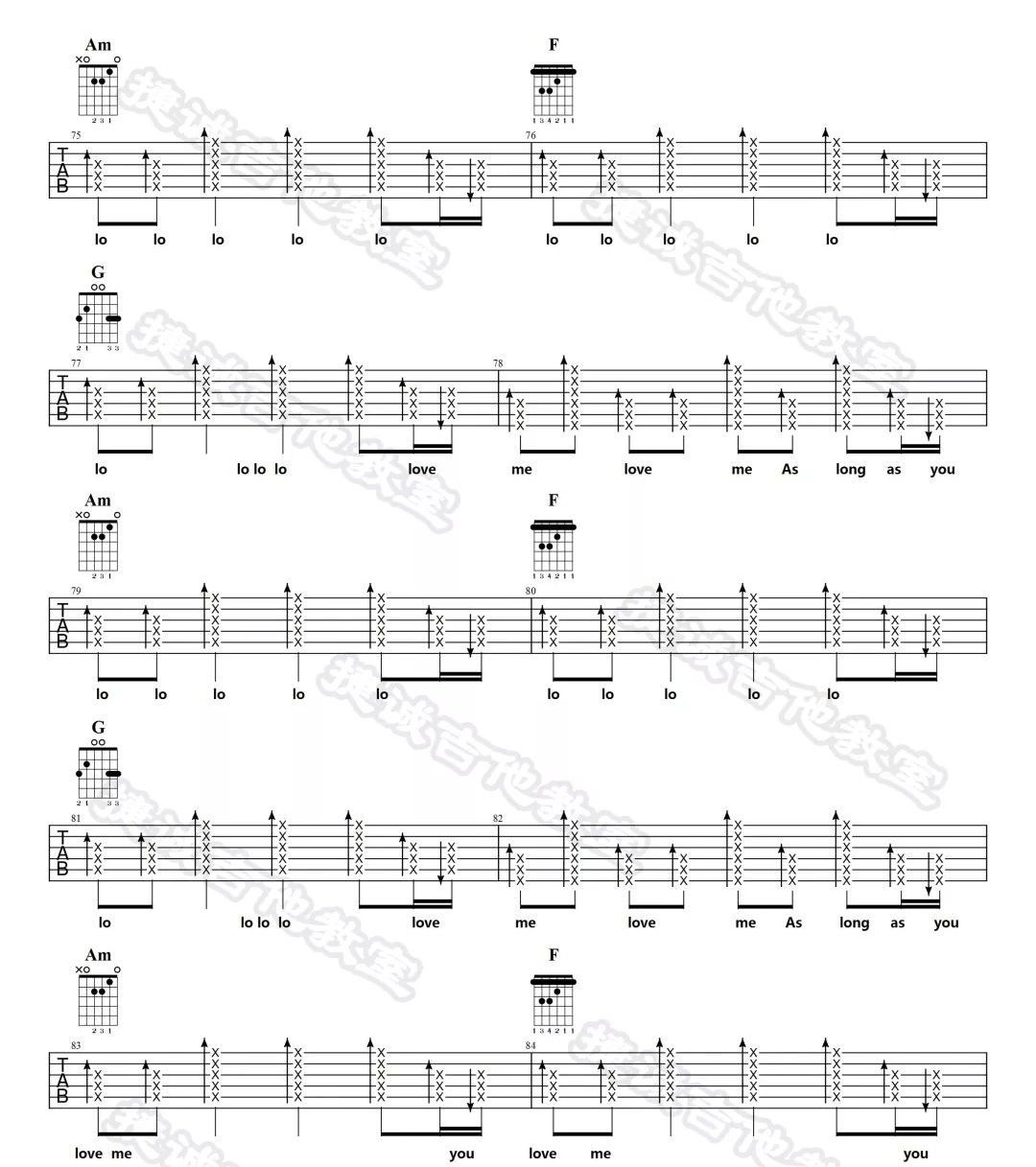 As Long As You Love Me吉他谱_8
