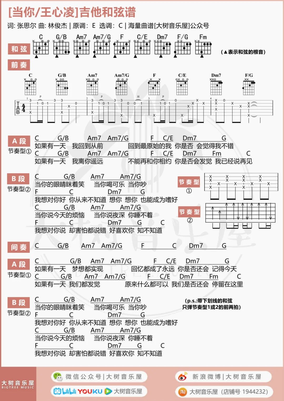 当你吉他谱_3