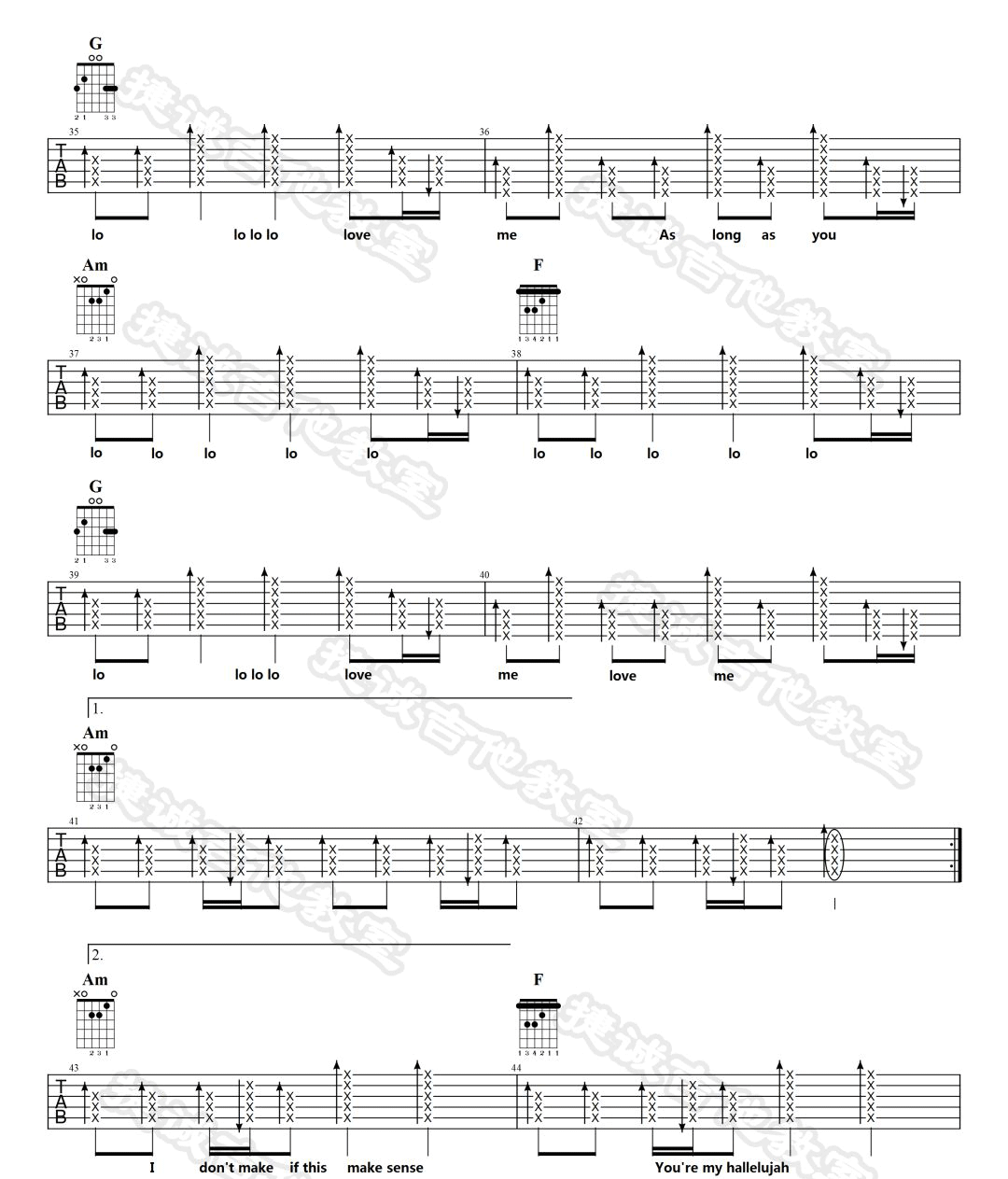 As Long As You Love Me吉他谱_4