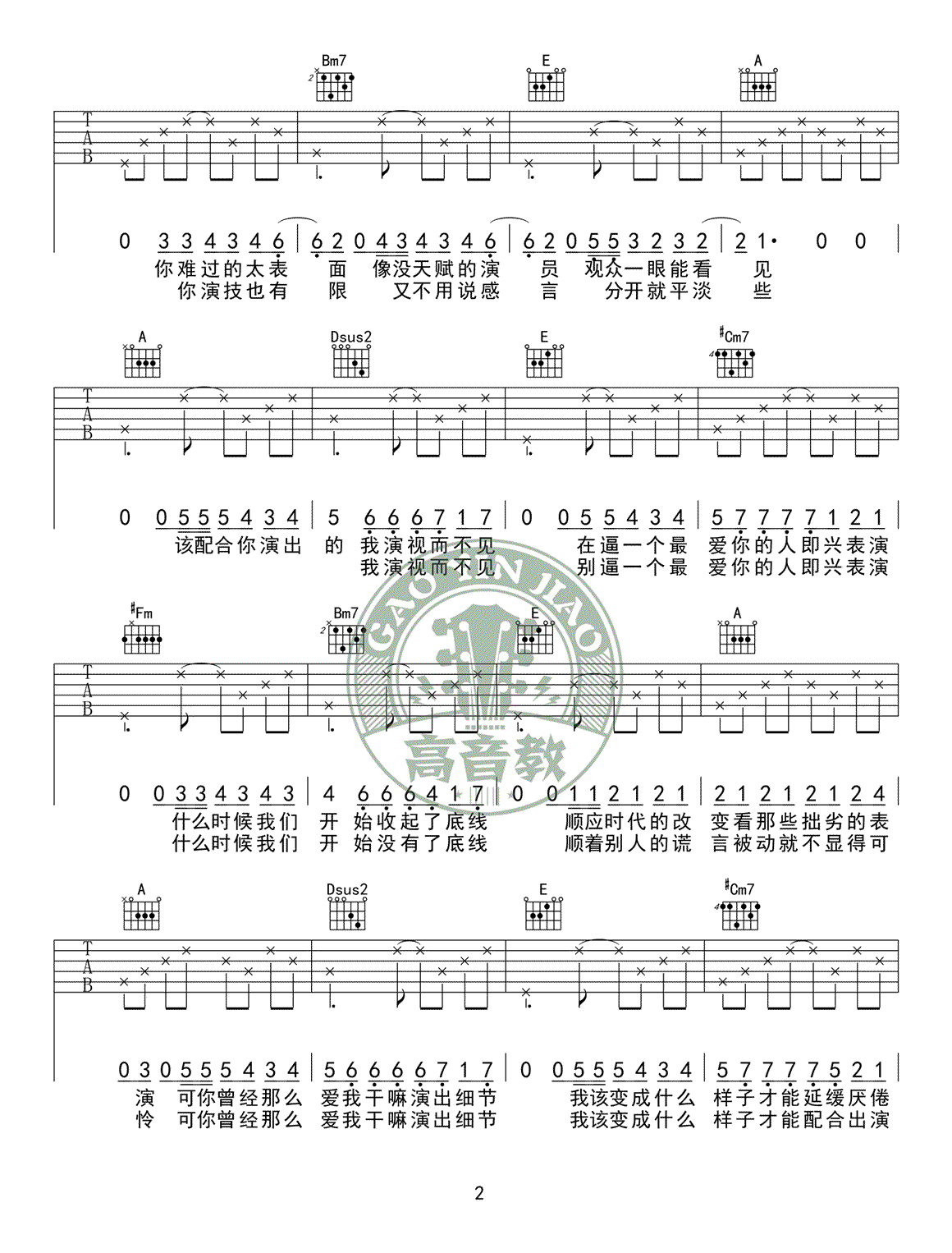 演员吉他谱_2