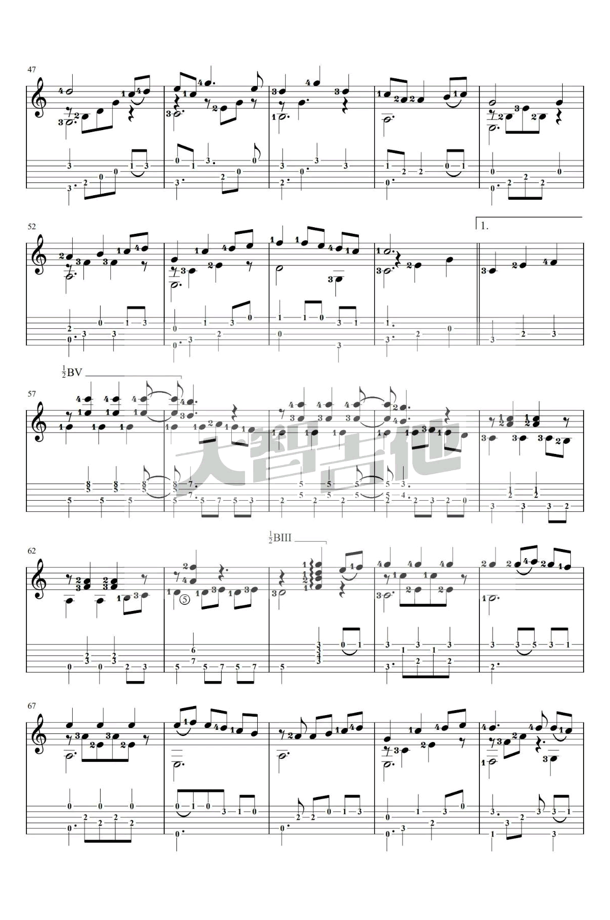 Always With Me指弹吉他谱_3