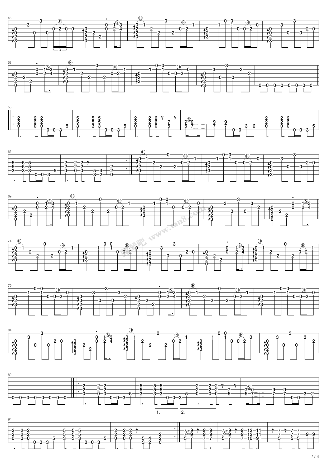 Fade To Black指弹谱吉他谱_2