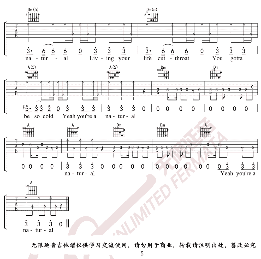 Natural吉他谱_5