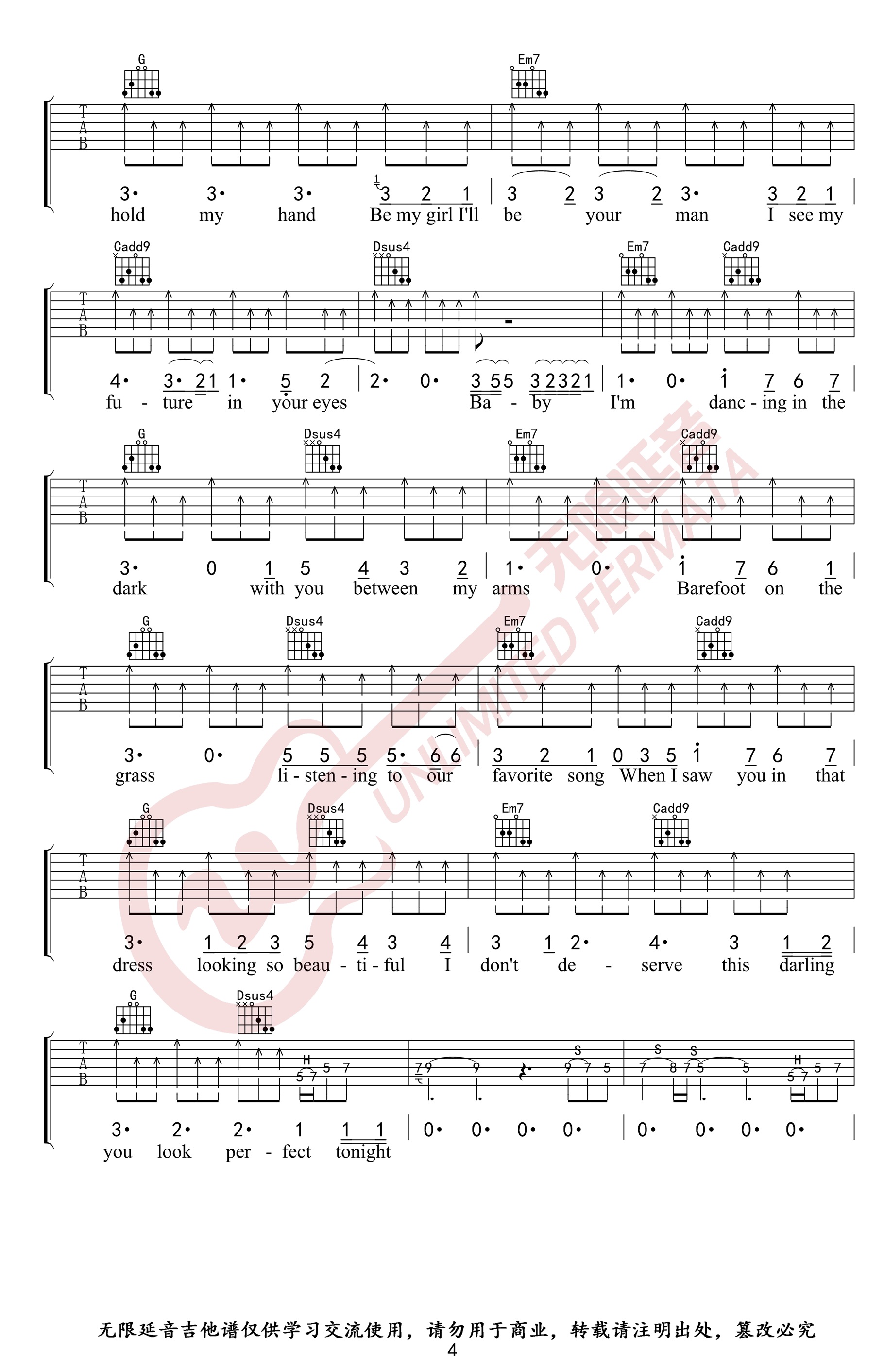 Perfect吉他谱_4