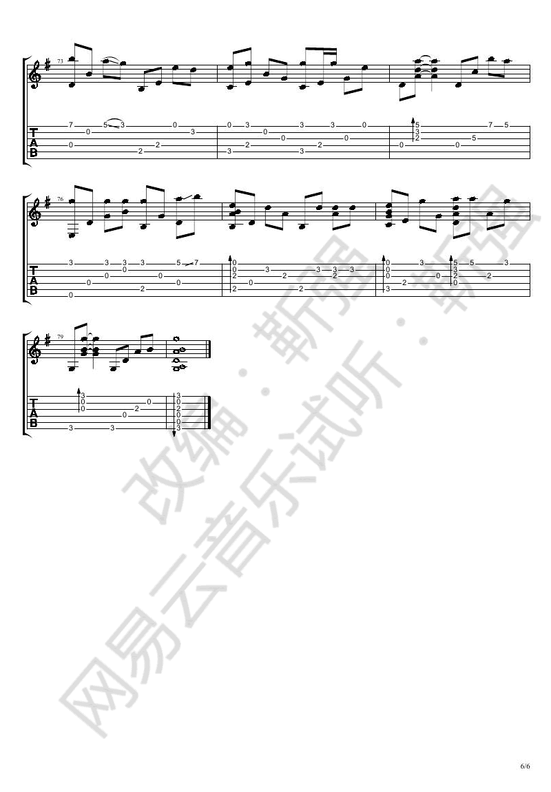 离别的车站指弹吉他谱_6