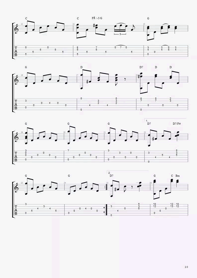 Silent Night指弹吉他谱_2