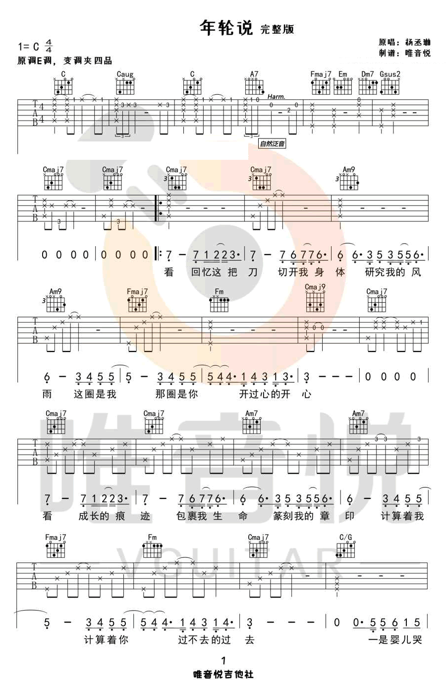 年轮说吉他谱_1