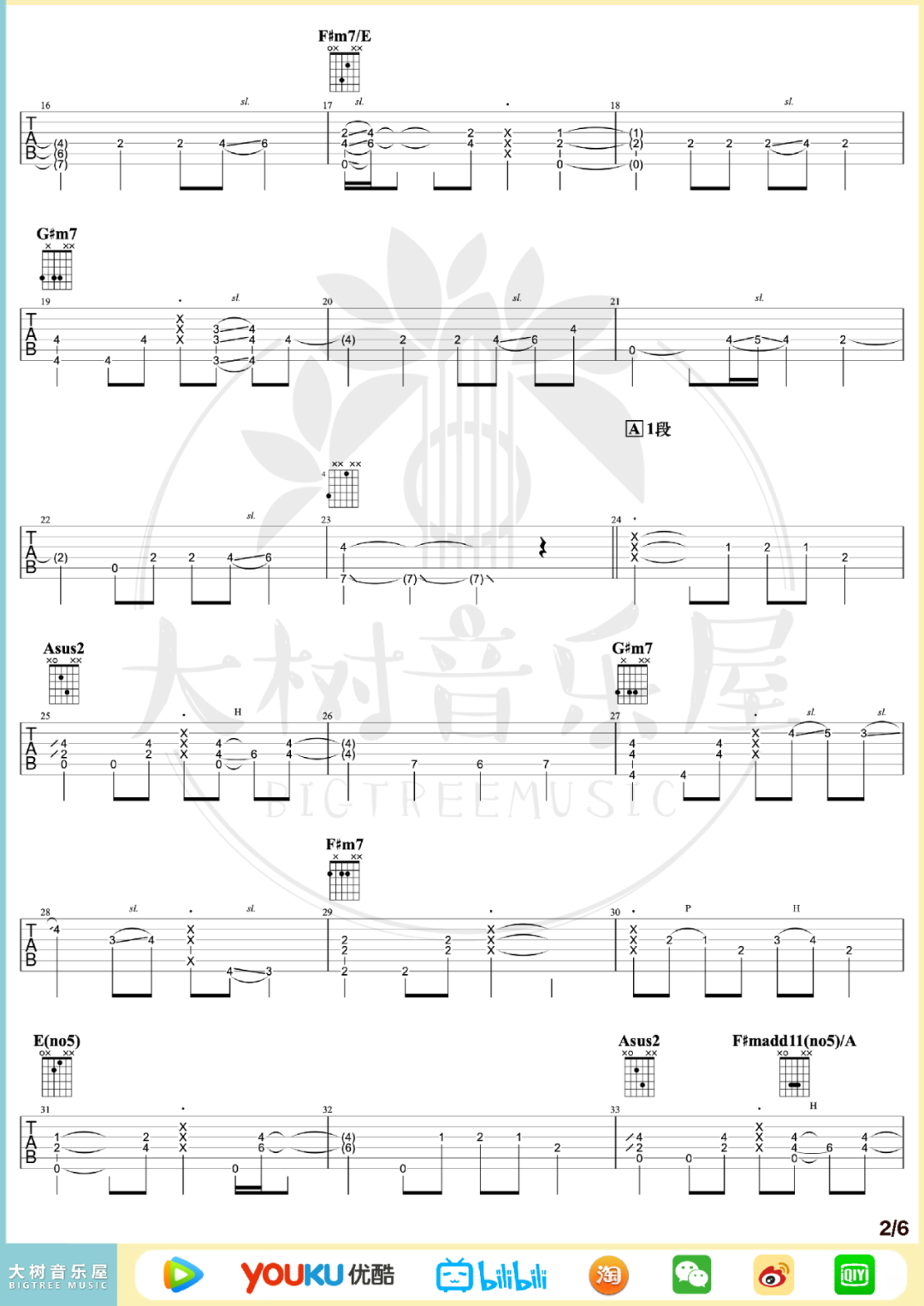 Sunflower指弹吉他谱_2