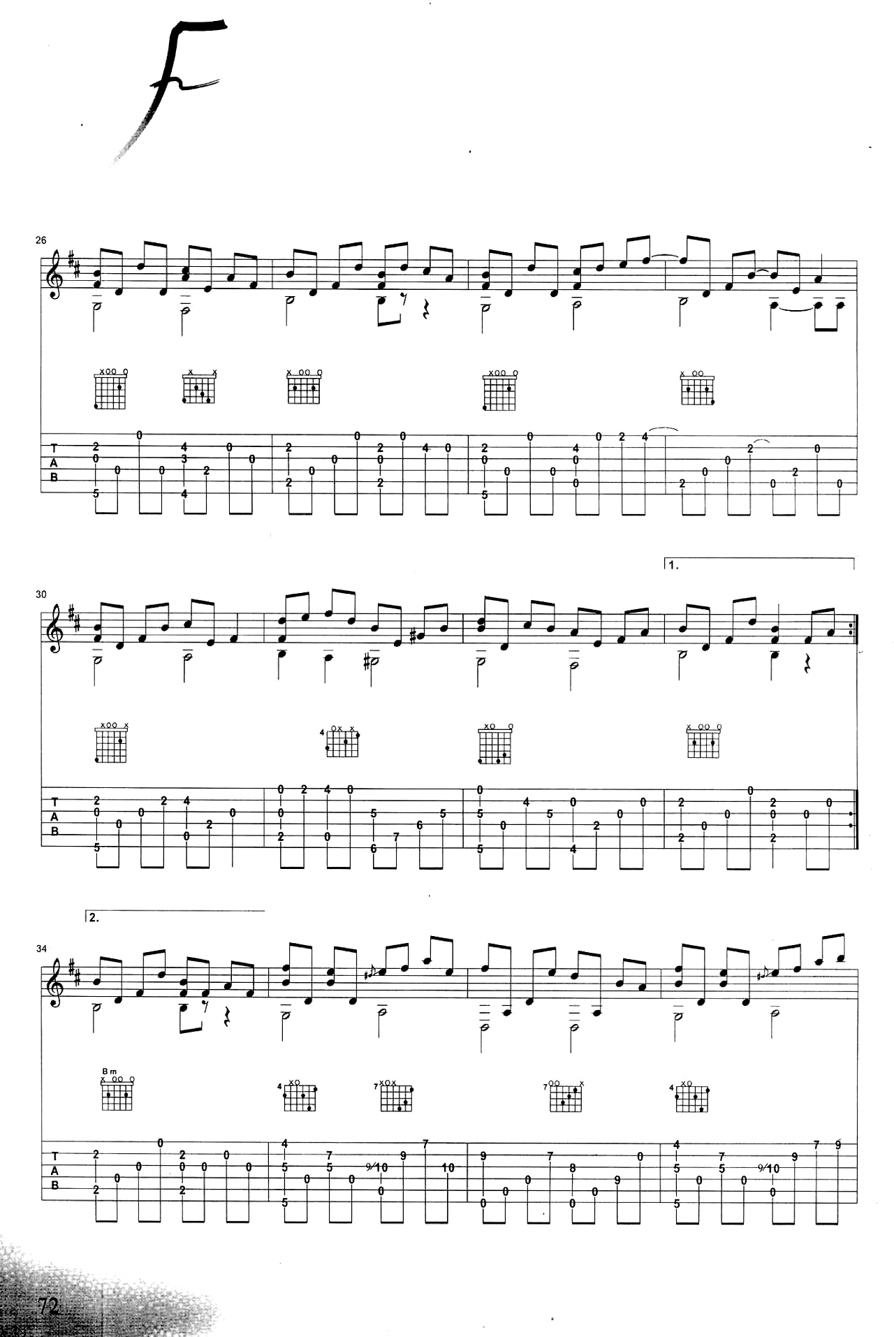 奇迹的山指弹吉他谱_3