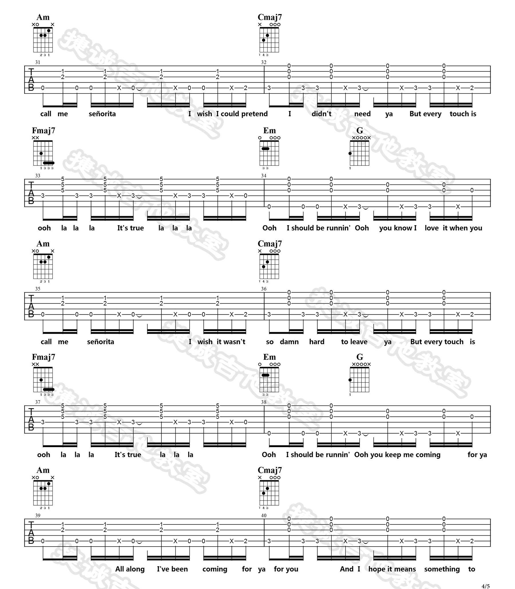 Senorita吉他谱_4