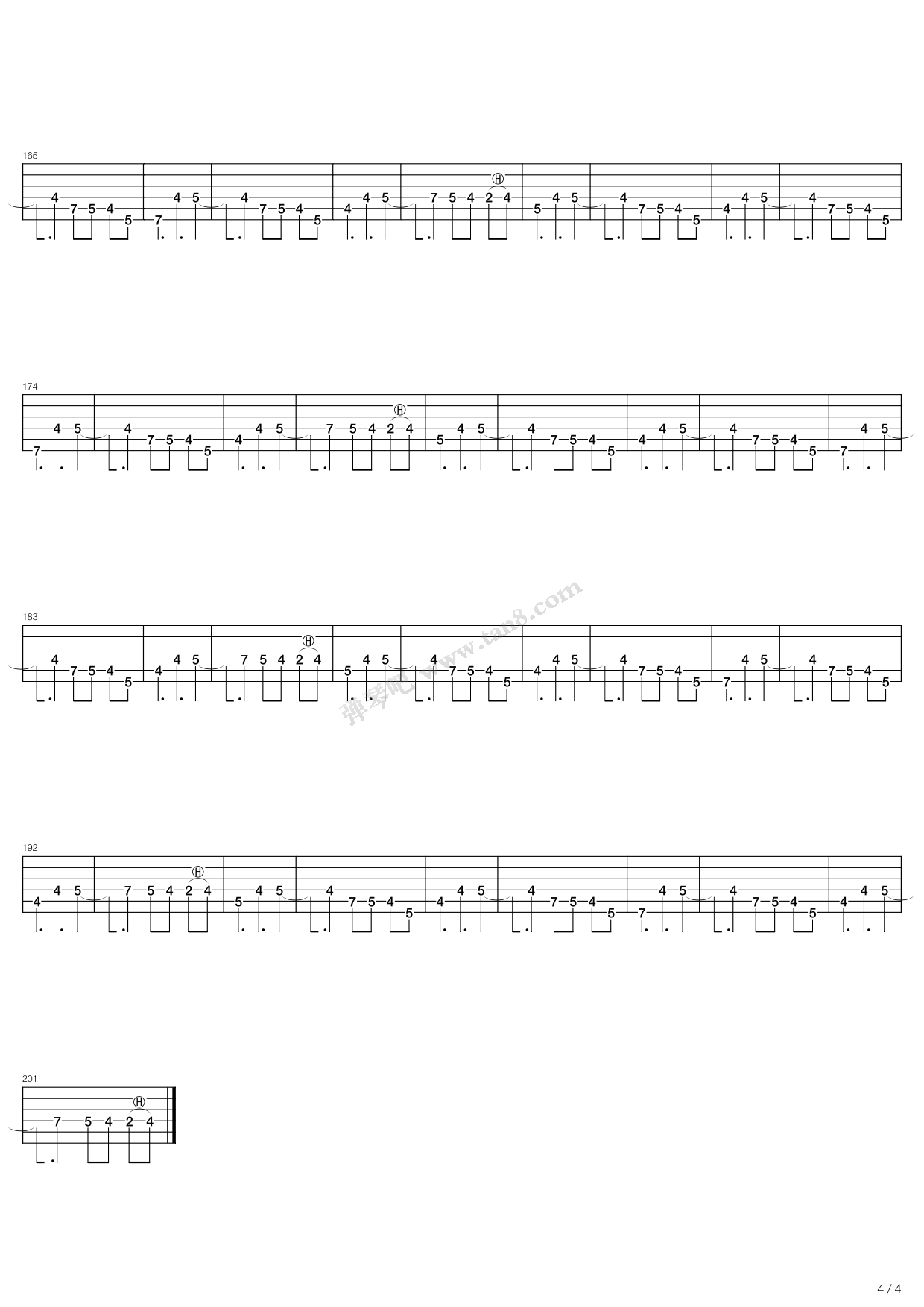 Fade To Black指弹谱吉他谱_4