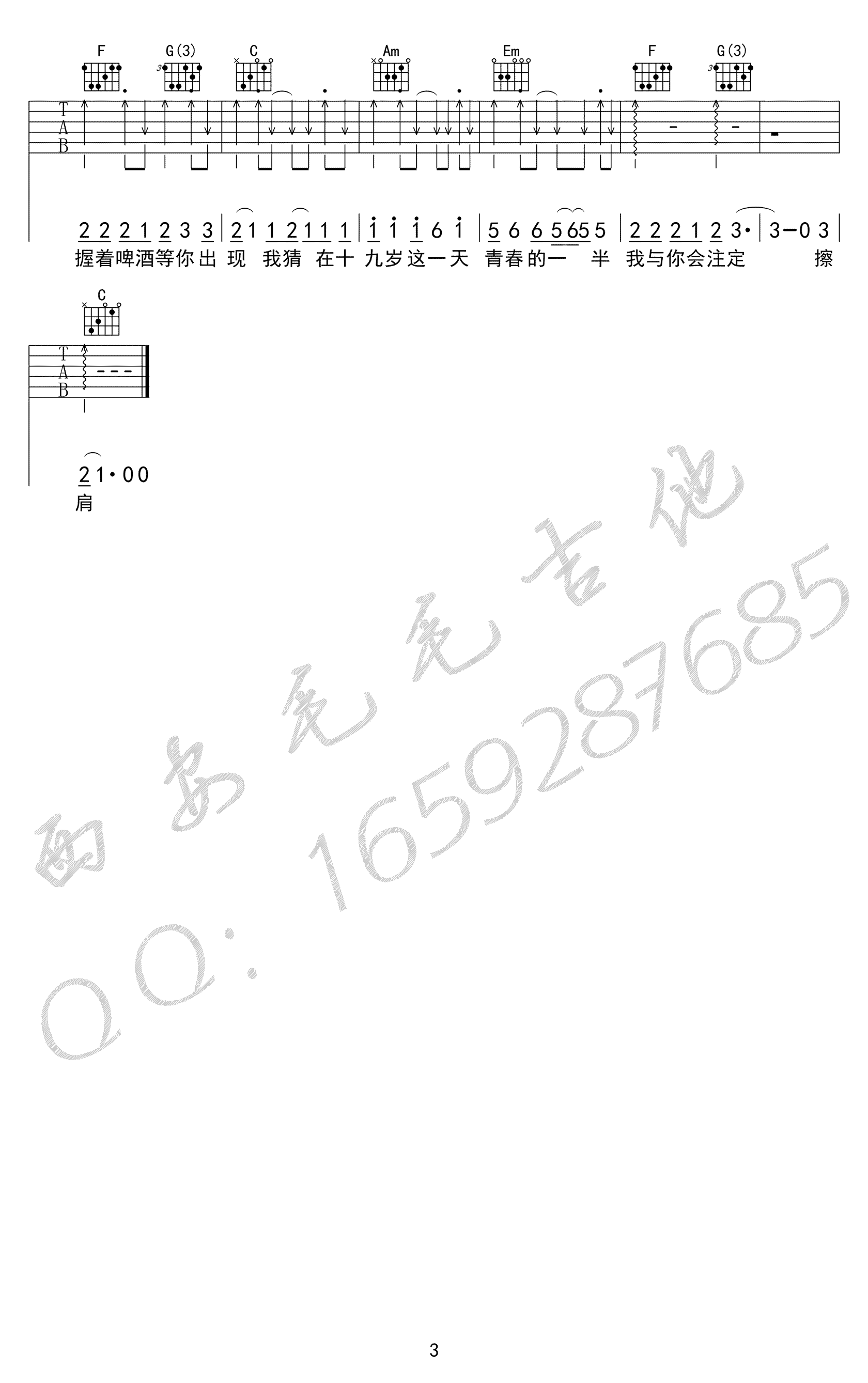 十九岁吉他谱_3