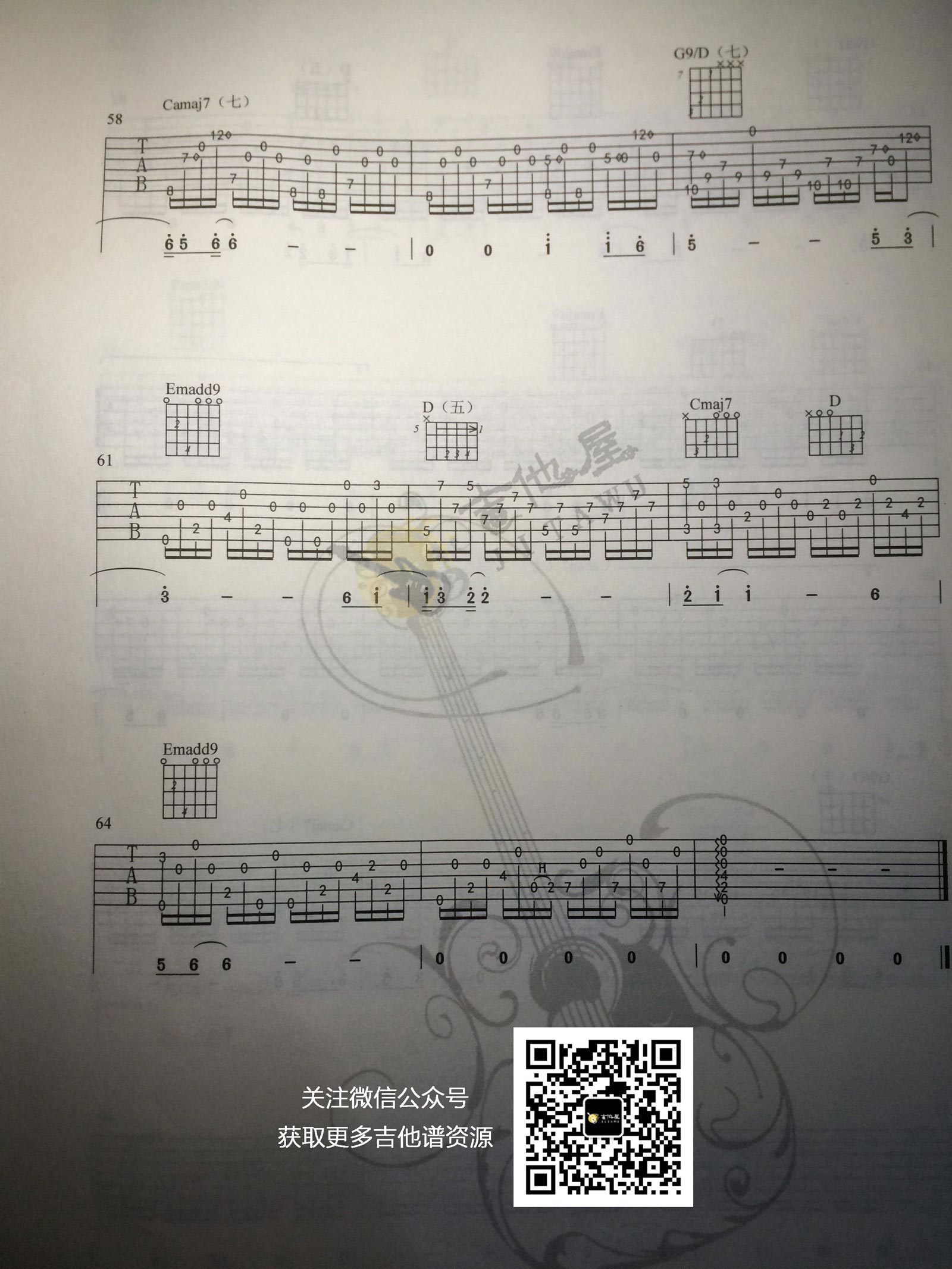 一生所爱指弹吉他谱_5
