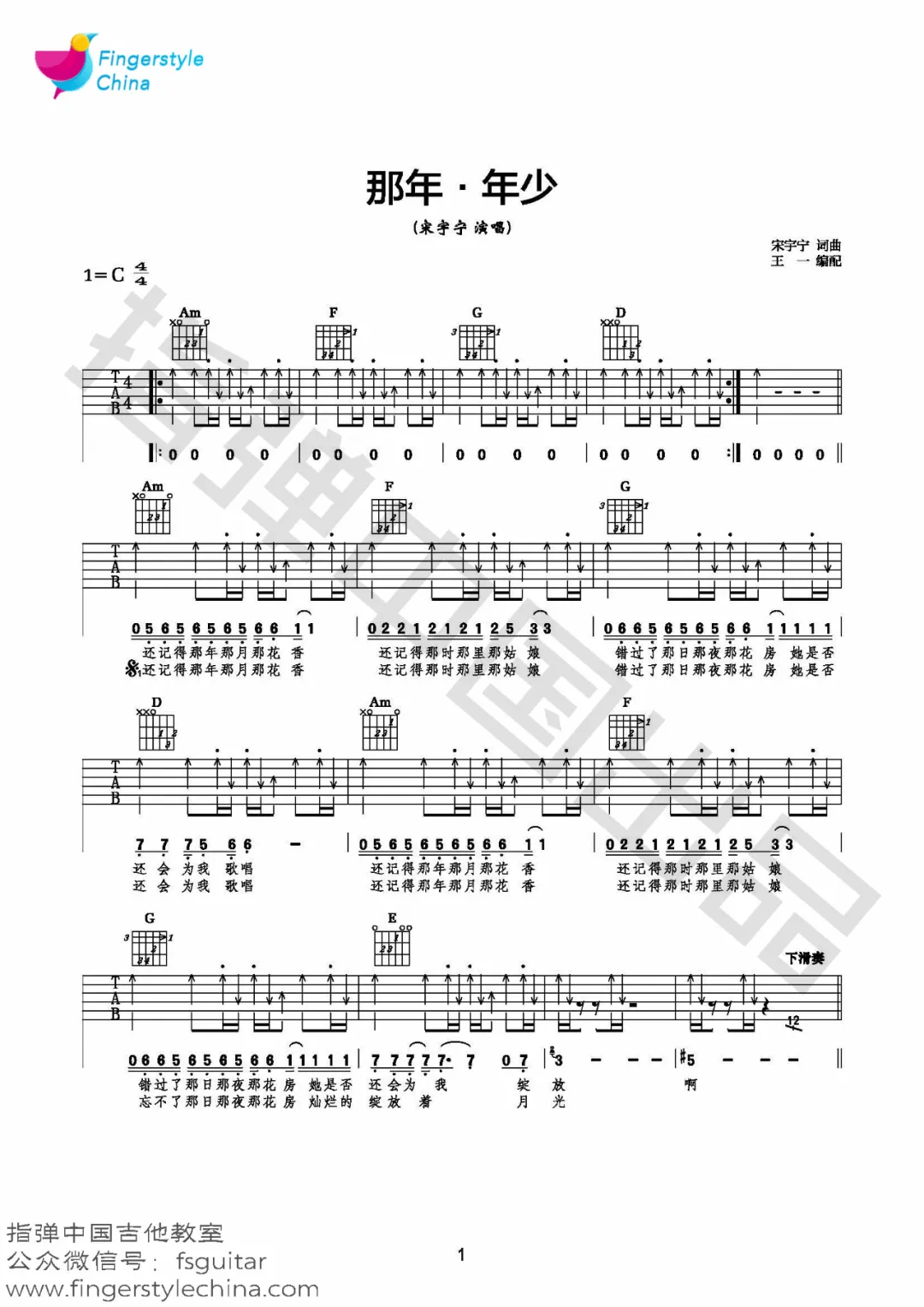 那年年少吉他谱_1