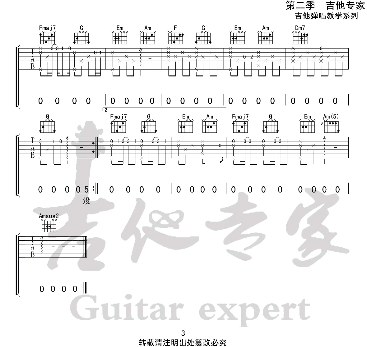 嚣张吉他谱_3