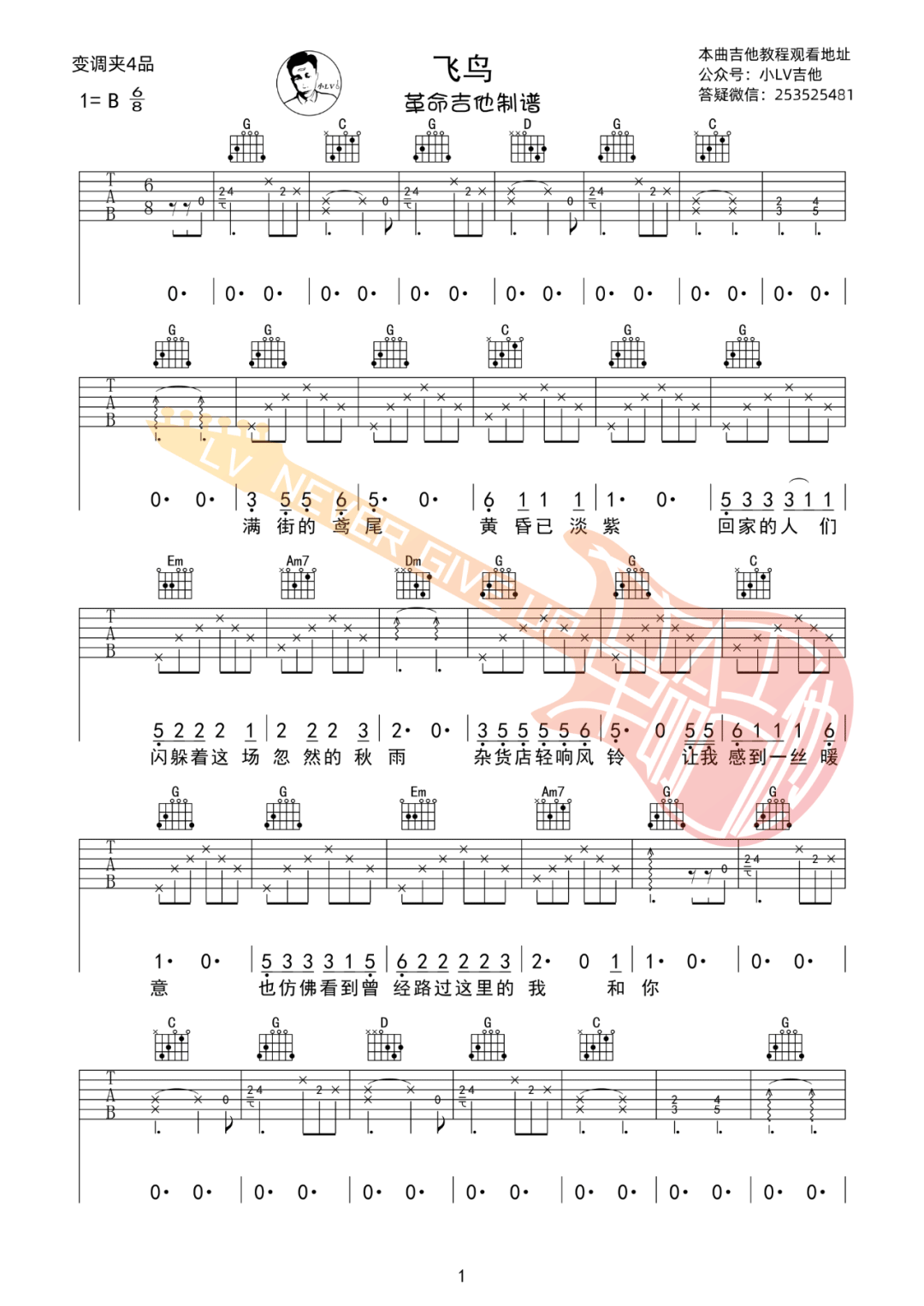 飞鸟吉他谱_1