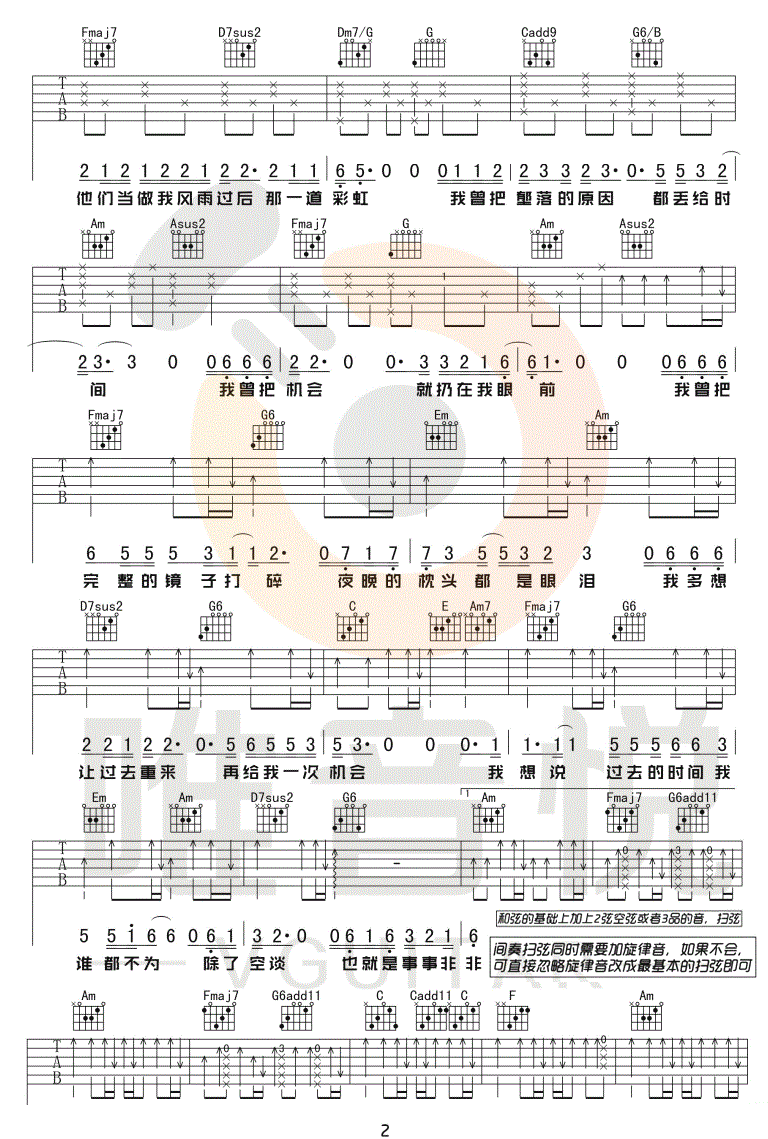 我曾吉他谱_2