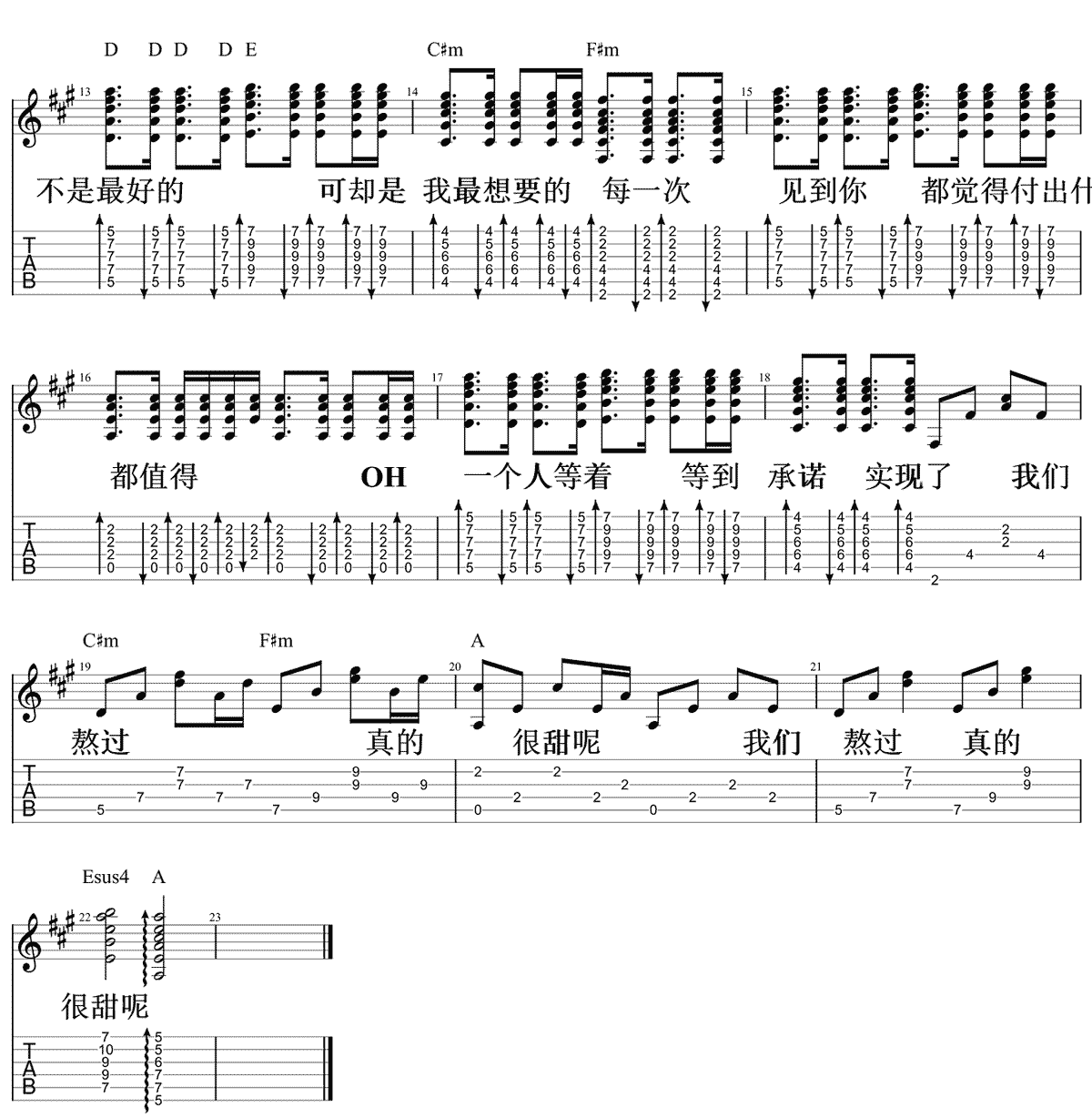 熬吉他谱_2