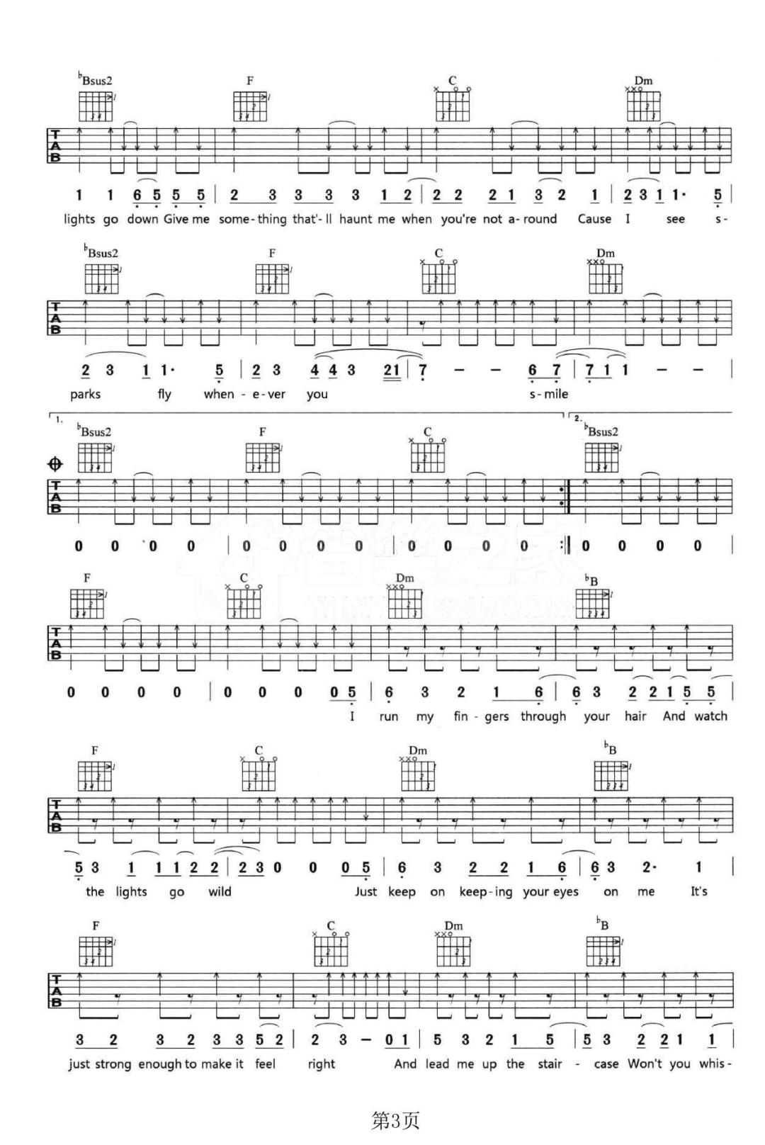 Sparks Fly吉他谱_3