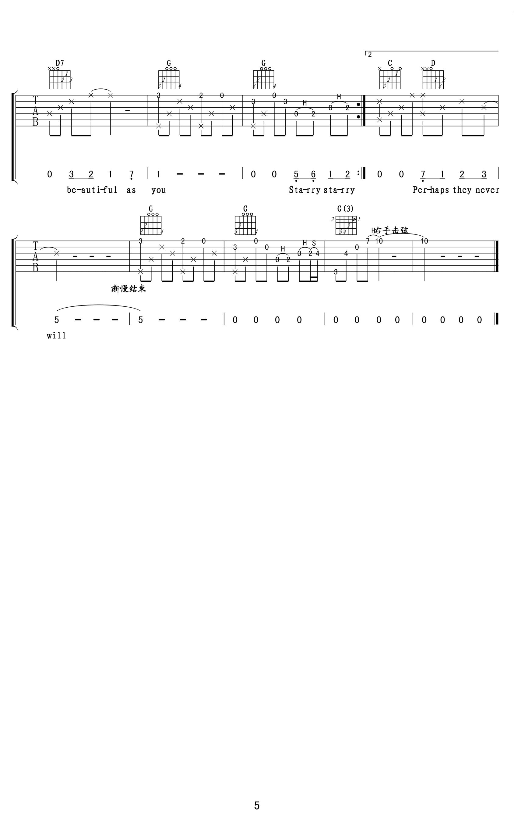 Vincent吉他谱_5